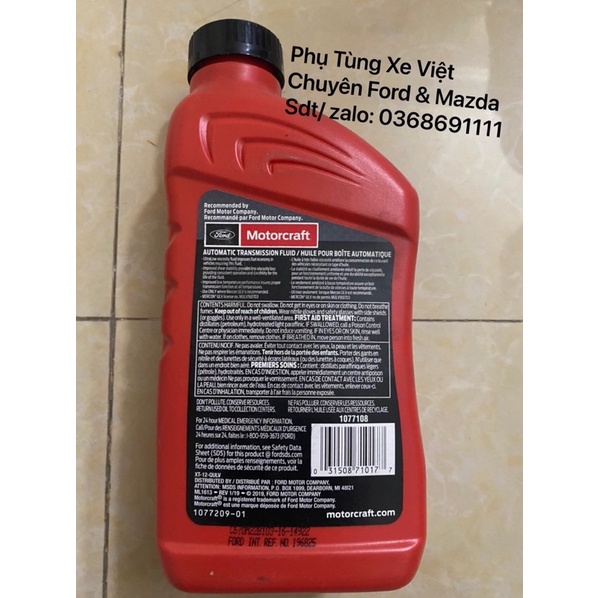 XT12QULV-MerconULV Dầu hộp số tự động 10 cấp số dùng cho xe Ford Ranger/ Everest 2.0 Bi-Turbo 2018-2022