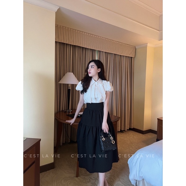 Áo sơmi cổ cách điệu C'est lavie