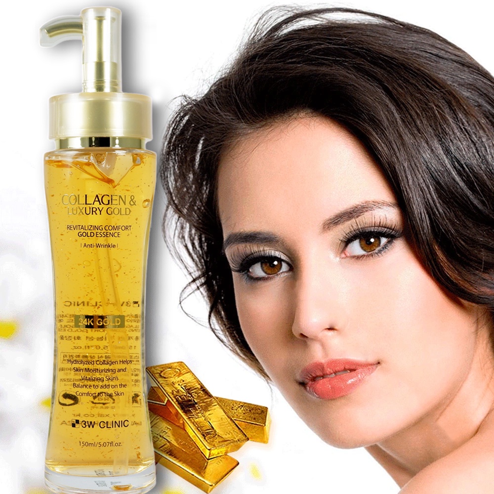 Tinh chất 3w Clinic dưỡng trắng da, chống lão hóa Collagen &amp; Luxury Gold 150ml NPP Shoptido