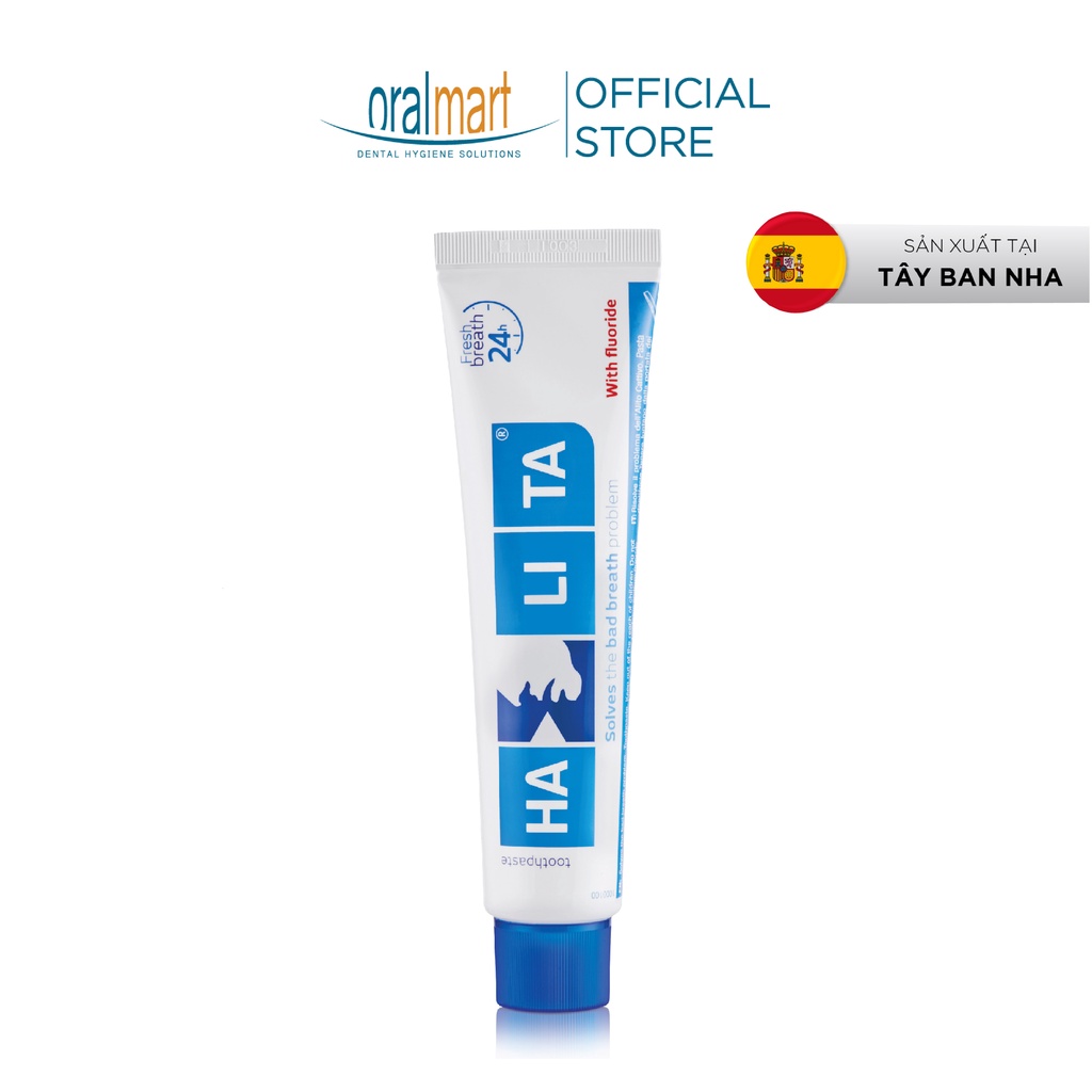 Halita Toothpaste With Fluoride Tuýp 75ml - Kem đánh răng chứa Flour loại trừ chứng hôi miệng hiệu quả
