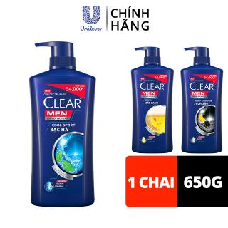 Dầu Gội Đầu cho nam Clear Men đánh bay gàu, ngứa và vi khuẩn mát lạnh cực đỉnh suốt ngày dài 900g