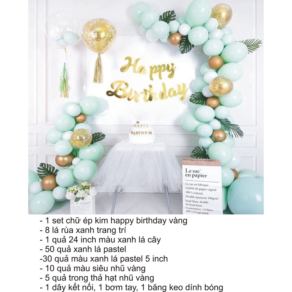 Set Bóng Bay Trang Tri Sinh Nhật Cao Cấp MG00 - Đủ Phụ Kiện Y Hệt Ảnh
