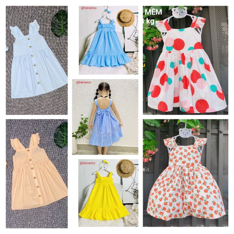 ĐẦM VÁY DÀI MAXI BÉ GÁI NHIỀU MÀU VẢI KATE MỀM NHẬP HAIVANCO 10 đến 38 kg mềm mại và thoáng mát đi học đi chơi đều đẹp