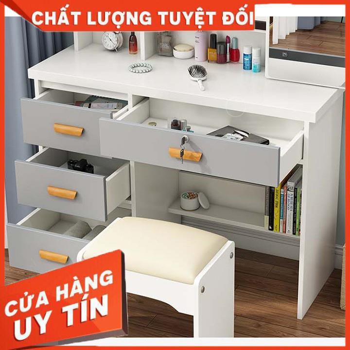 ( Hàng Nhập Khẩu) Bàn phấn hiện đại, bàn trang điểm phong cách Hàn Quốc kèm tủ đựng đồ BAH031