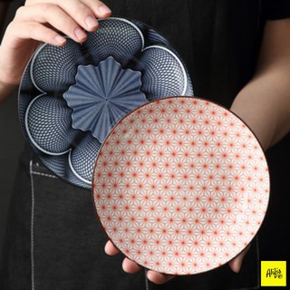 Đĩa sứ - Đĩa gốm tròn 6inch cao cấp phong cách Nhật Bản