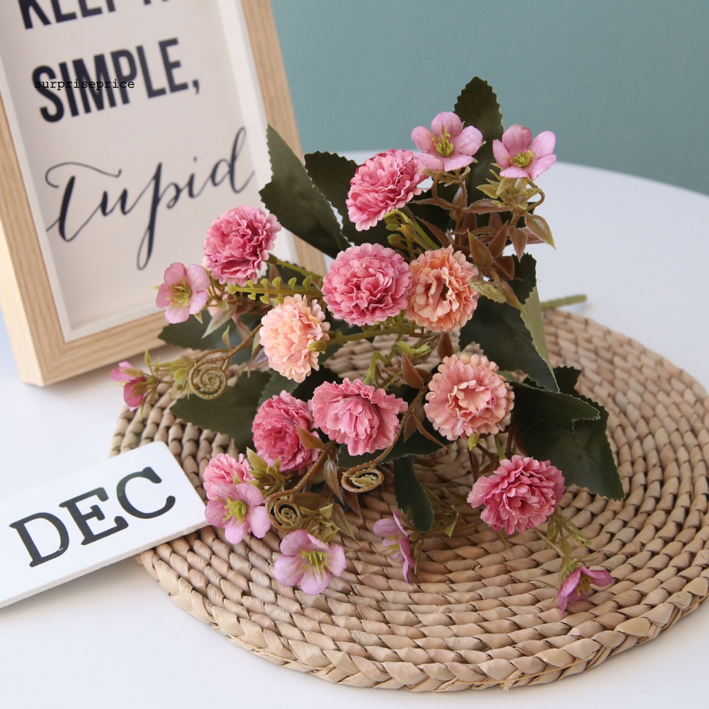 Bó Hoa Cẩm Chướng Nhân Tạo Bằng Lụa Trong Suốt Cho Trang Trí Nhà Ở