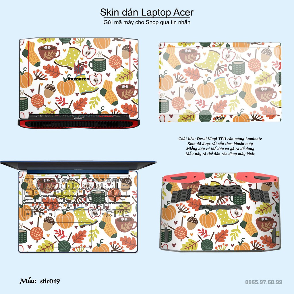 Skin dán Laptop Acer in hình Hoa văn sticker _nhiều mẫu 4 (inbox mã máy cho Shop)