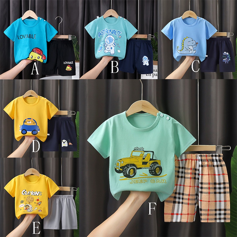 Áo Thun 100% Cotton Thoáng Khí Tay Ngắn In Họa Tiết Hoạt Hình Thời Trang Mùa Hè Cho Bé Trai Và Gái
