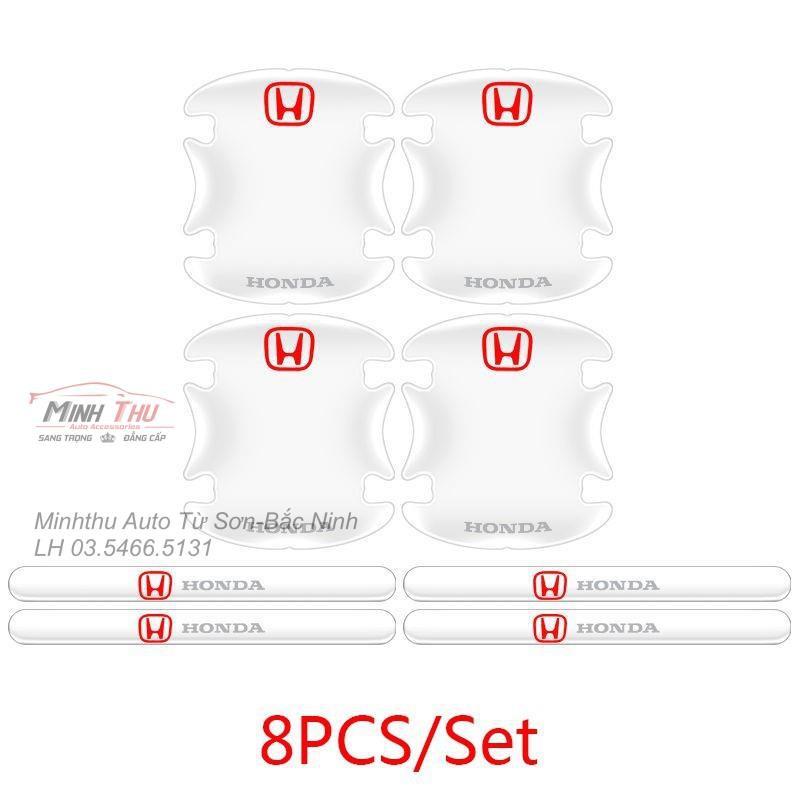(Honda) Bộ 10 Miếng Dán Silicon Chống Xước Hõm Cửa, Tay Nắm Cửa và Gương Xe Honda
