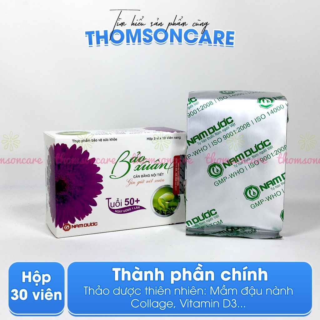 Bảo xuân tím tuổi 50 +, hỗ trợ cân bằng nội tiết tố cho tuổi mãn kinh hộp 30 viên