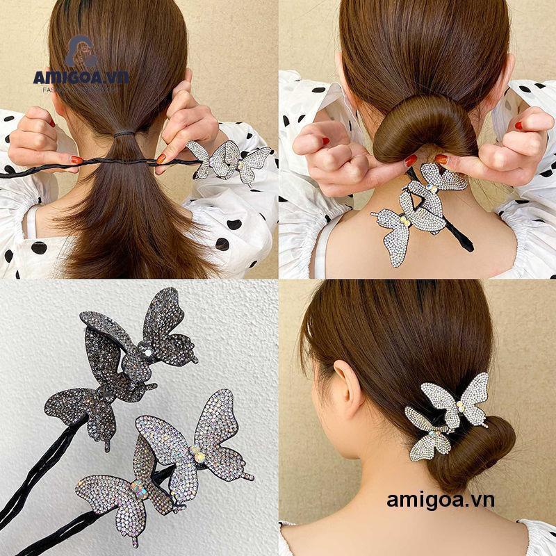 ✨✨Kẹp uốn tóc hình bướm đính đá thời trang Hàn Quốc
