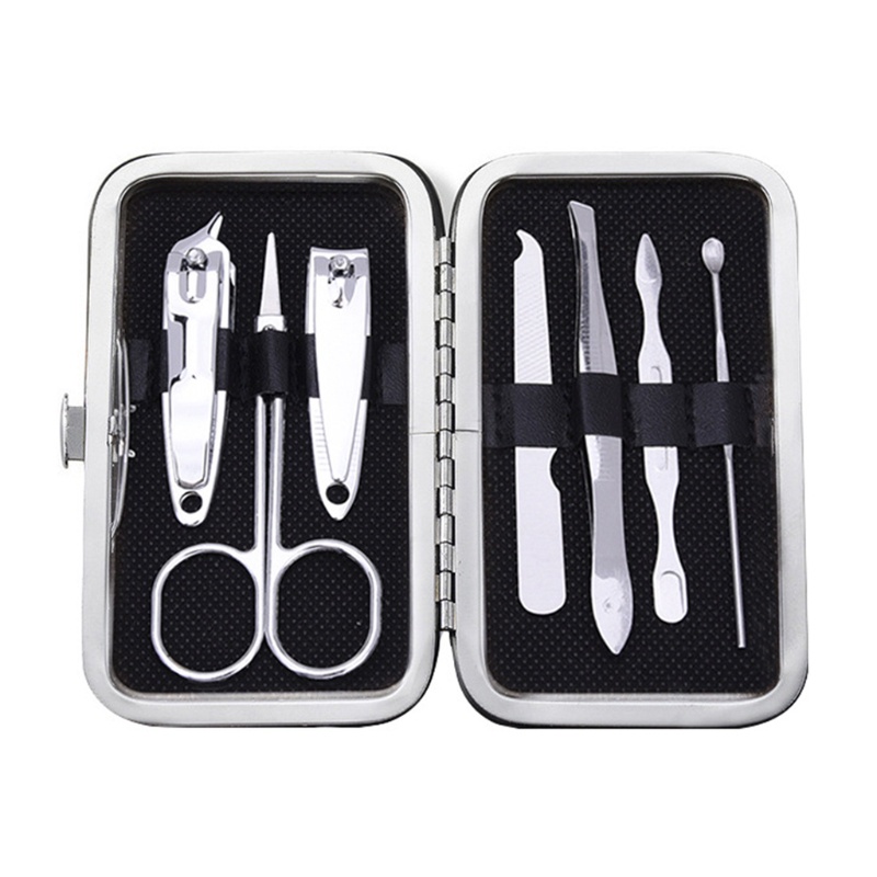 Bộ Dụng Cụ Chăm Sóc Móng Tay 7 Trong 1 Kèm Túi Da Tiện Dụng