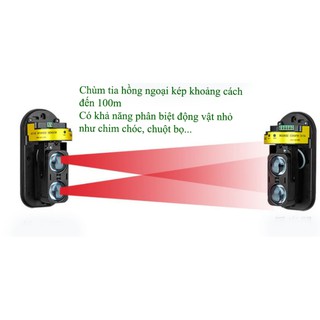 HÀNG RÀO HỒNG NGOẠI CHỐNG TRỘM THÔNG MINH NHÀ CỬA 2 TIA 100M PHÁT SÓNG ABT100
