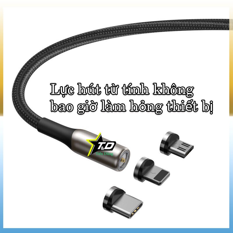 Cáp sạc nam châm từ tính thế hệ thứ 3 Baseus c Magnetic series 3 in 1 đầy đủ sạc cho các dòng điện thoại
