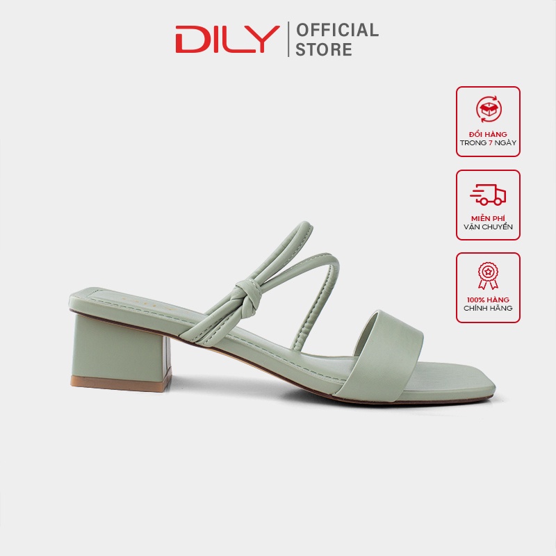 Guốc nữ 3 phân DILY tiện lợi gót vuông, giày sandal nữ mũi vuông quai mảnh êm chân 3cm_AA0278