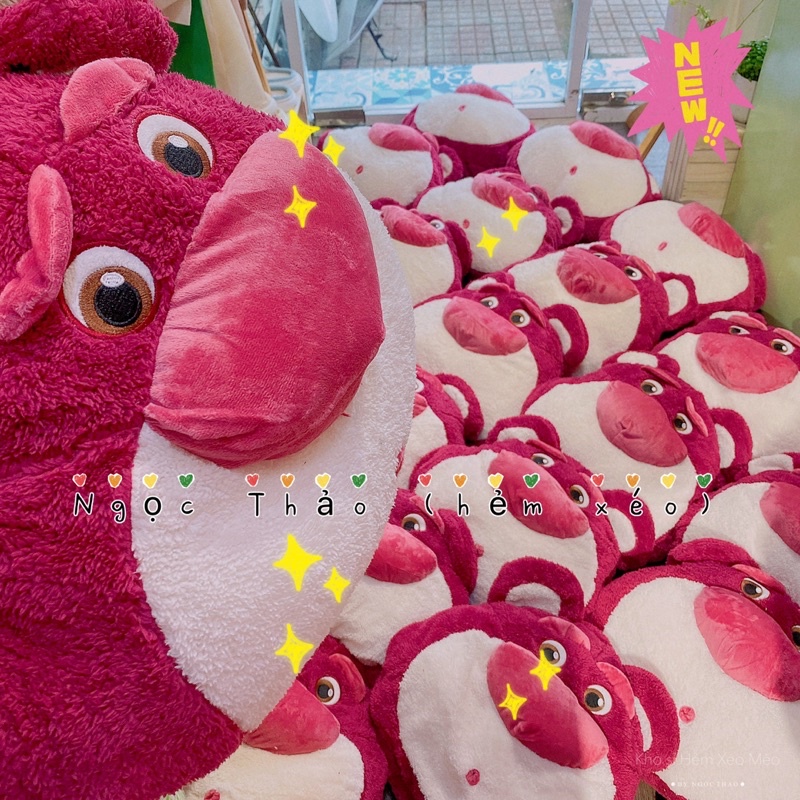 Gối gấu dâu tặng kèm mền