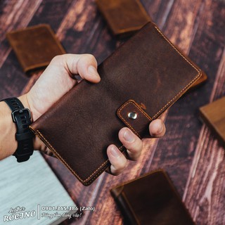 VÍ BÓP DÀI DA BÒ SÁP NGỰA ĐIÊN KÈM HỘP