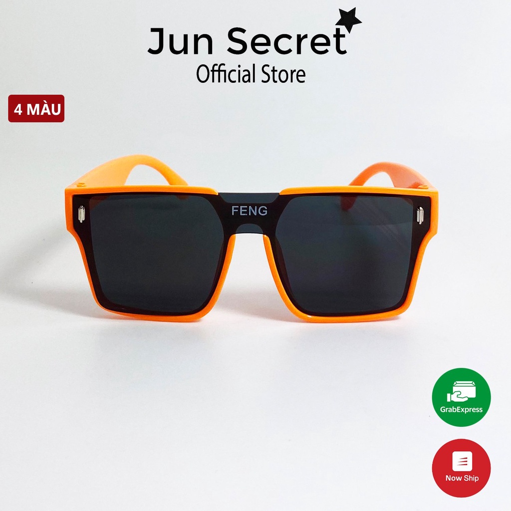 Kính mát trẻ em thời trang Jun Secret gọng nhựa, tròng vuông chống bụi, chống tia UV dành cho bé từ 2 đến 7 tuổi JS38A06