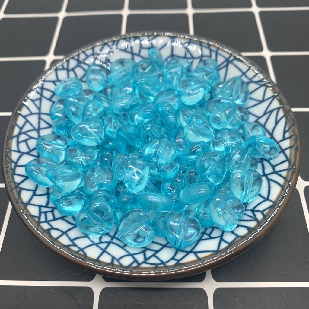 Bộ 60 hạt nhựa acrylic trong suốt 10mm hình trái tim dùng làm trang sức DIY-30