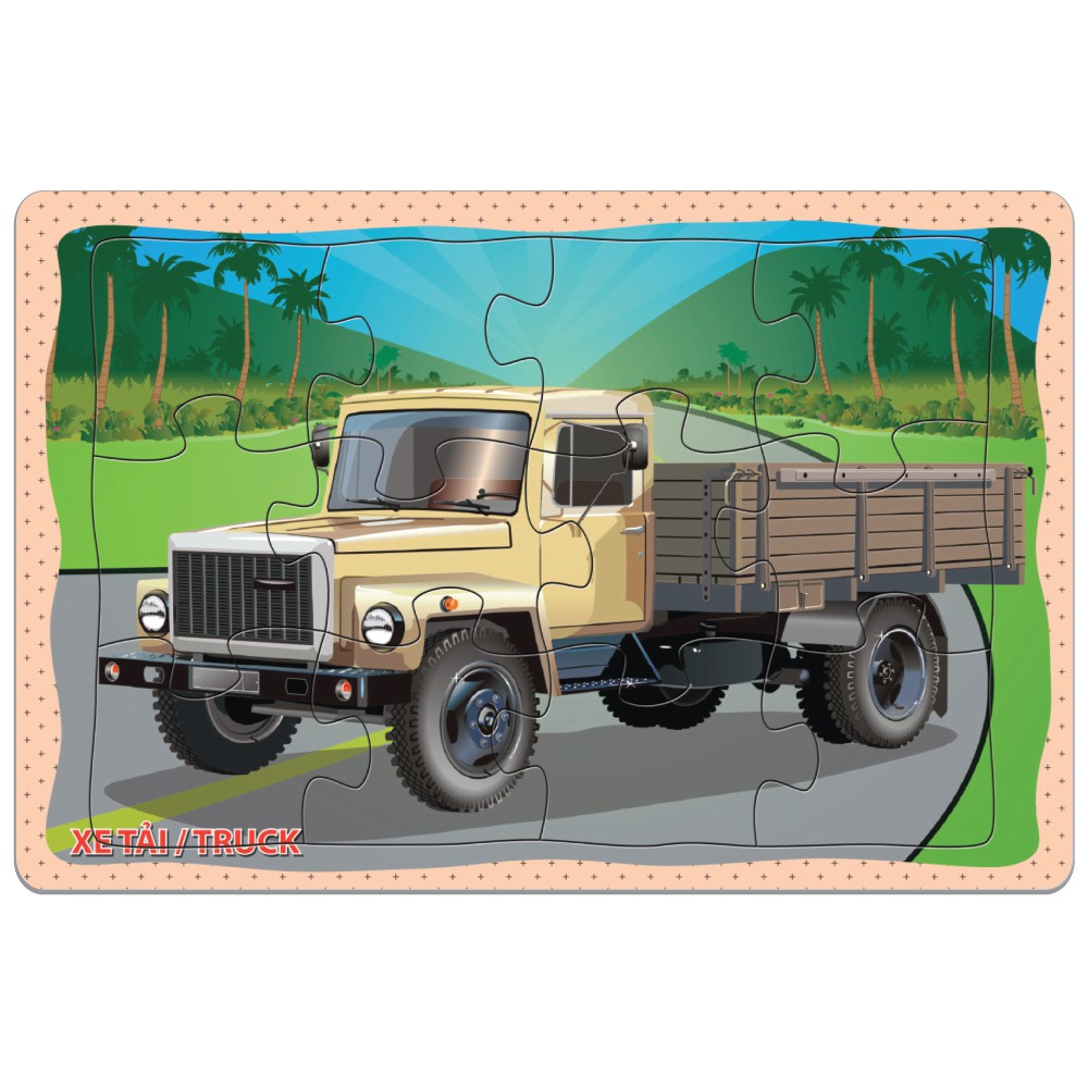 Tranh xếp hình Tia Sáng Jigsaw Puzzle 12 mảnh phát triển trí tuệ cho bé - Ô TÔ  - MSP: A5-025