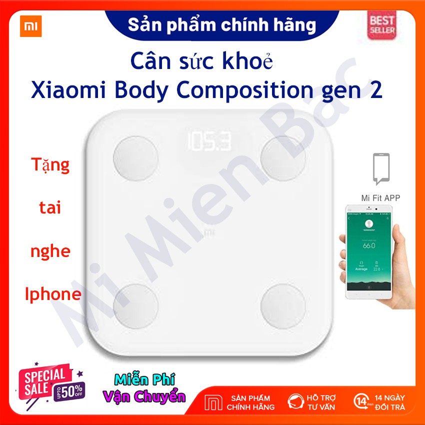 Cân Điện Tử Thông Minh Xiaomi Body Fat và Cân Sức Khỏe Xiaomi Smart Scale 2 – Chính Hãng – Mi Miền Bắc