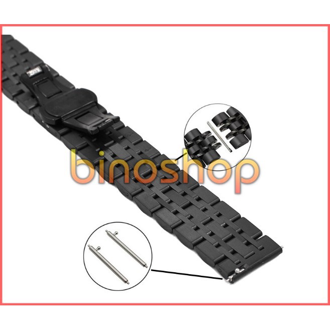 Dây đồng hồ kim loại thép đúc không gỉ 20mm - 22mm