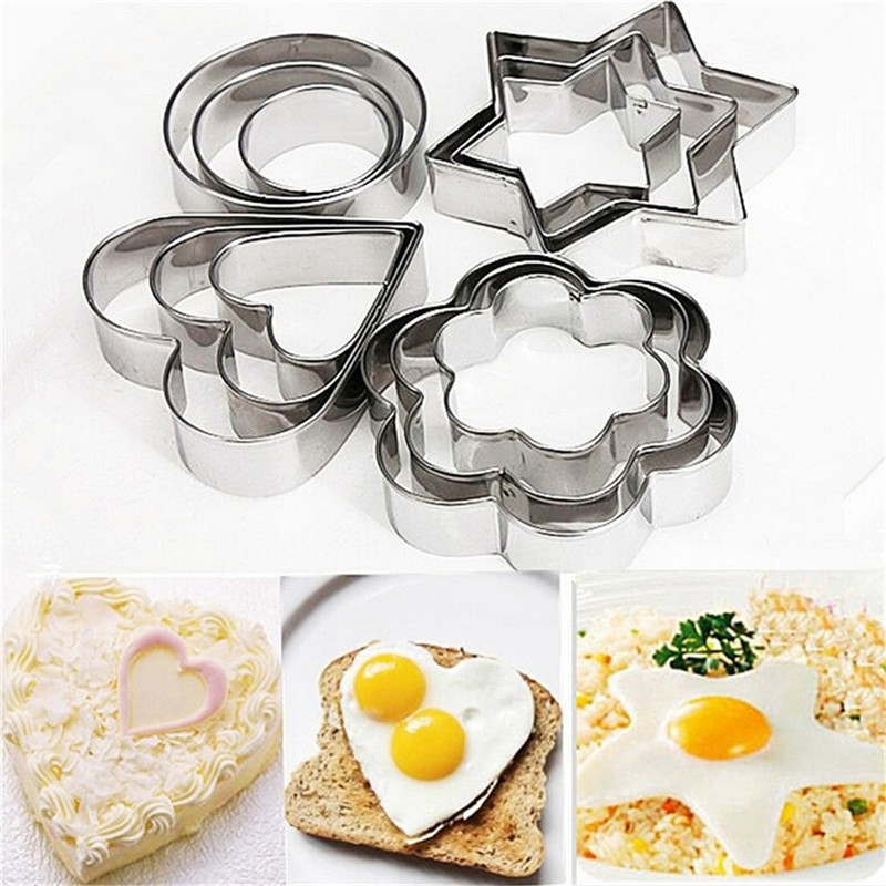 Bộ 12 Khuôn Làm Bánh Quy Bằng Thép Không Gỉ Nhiều Kiểu Dáng Khác Nhau