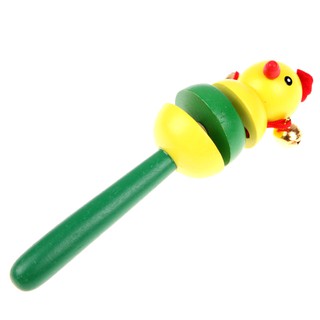 Colorful Wooden Cartoon Rattles Kids Party Child Baby Beach Shaker Toy