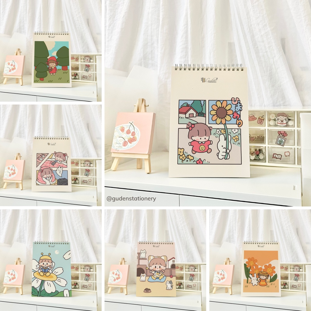 Sổ tay cỡ A5 em bé và chú thỏ dễ thương 120 trang_Guden Stationery