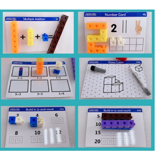 Bộ học toán và xếp hình sáng tạo NUMBER BLOCK Linking Cubes 100 khối cho bé