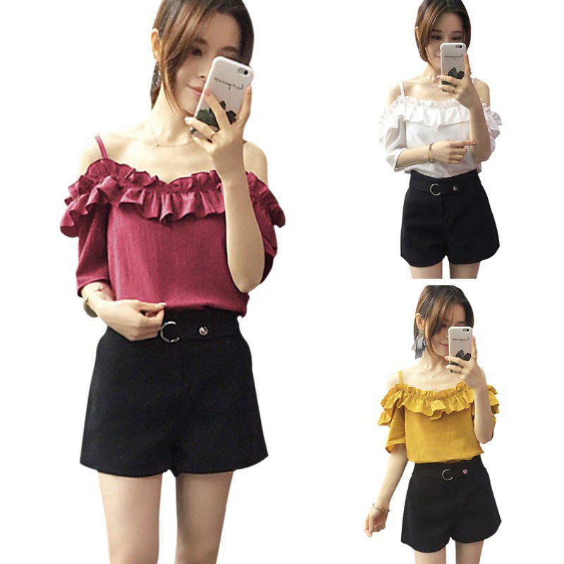 Áo voan kiểu trễ vai