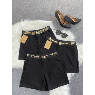 Quần Short Đùi Nữ Chất Umi Hàn Cạp Phối Họa Tiết Có Túi