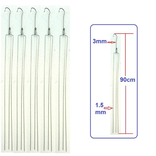 Set 10 móc inox 3 dây dùng treo chậu hoa lan, cây cảnh dài 90cm