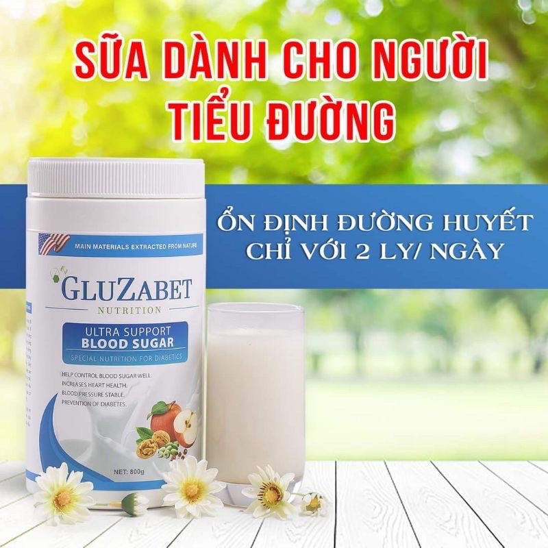 [Chính hãng] Hộp 800g sữa non tiểu đường Gluzabet ổn định đường huyết date mới