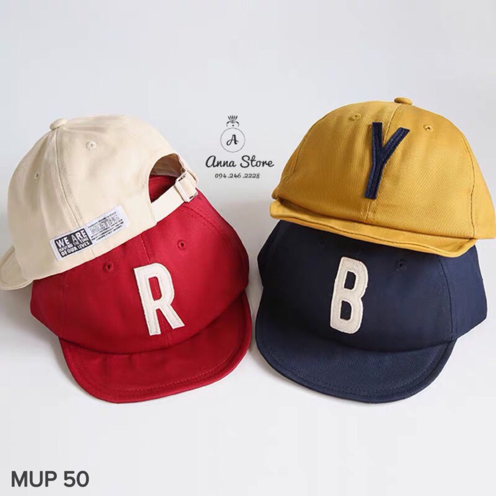 MUP 50 : Mũ lưỡi trai hình chữ cái cho bé 9-24m ( 46-51cm )