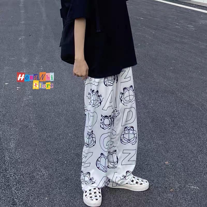 Quần Jogger 3D Con Mèo Ulzzang Unisex Jogger Loang Màu Dây Rút Lai Ống Rộng V2 - MM