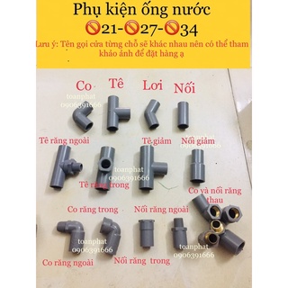 Phụ kiện ống nước Bình Minh 🚫21| Co 21-Tê 21- Lơi 21-Nối 21...