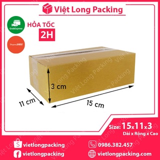 15x11x3 Combo 10 hộp carton gói hàng - Thùng giấy đóng hàng