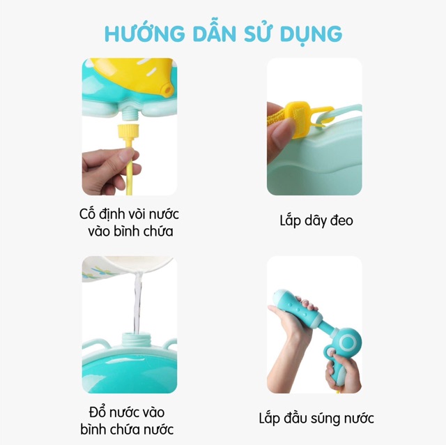 Đồ chơi súng nước kèm balo cho bé