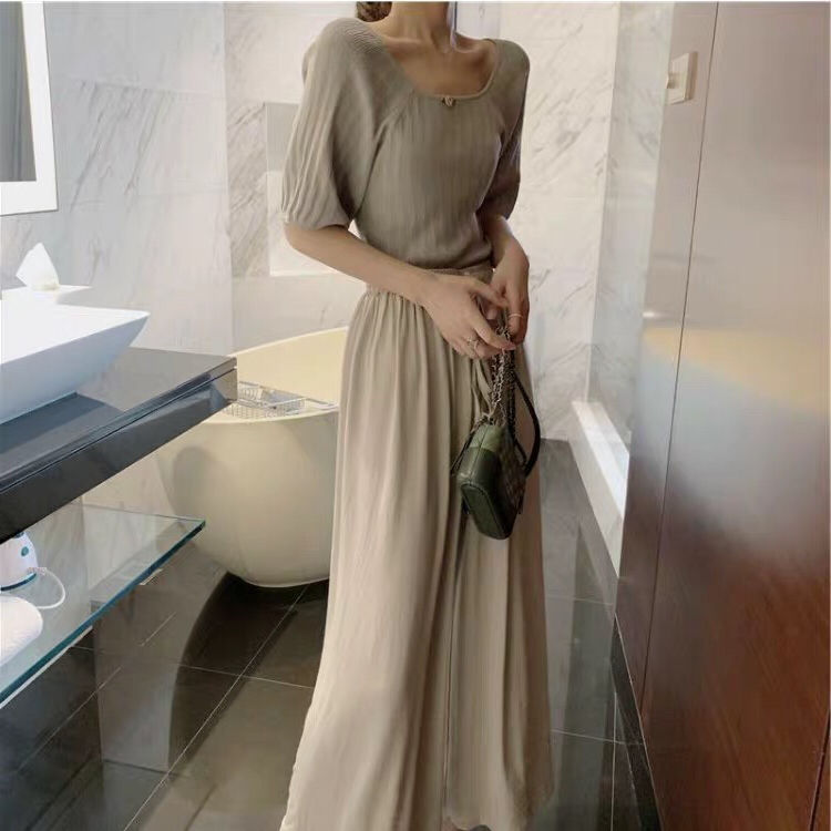 Áo Croptop Tay Ngắn Cổ Vuông Xinh Xắn Phong Cách Pháp Cho Nữ
