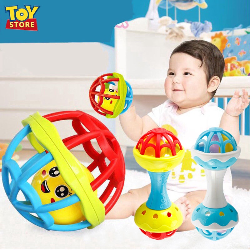 Đồ Chơi Bóng Lục Lạc Nhựa Mềm Dẻo An Toàn Cho Bé