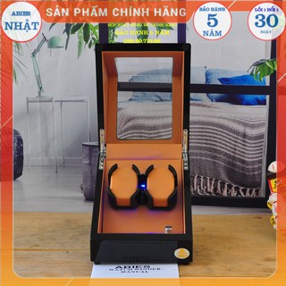 [BH 5 NĂM] ABIES CHÍNH HÃNG [CAO CẤP] Hộp xoay đồng hồ - gỗ đen bóng- gỗ óc chó - 2 xoay - da đen - da trắng - da nâu