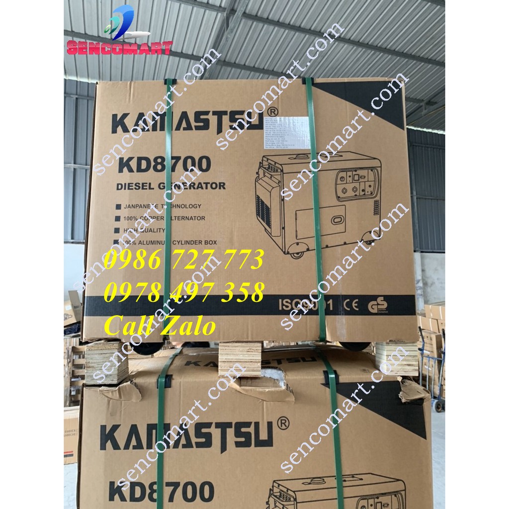 Máy phát điện chạy dầu 7kw tiêu hao nhiên liệu ít nhất là hãng Kamastsu KD 8700