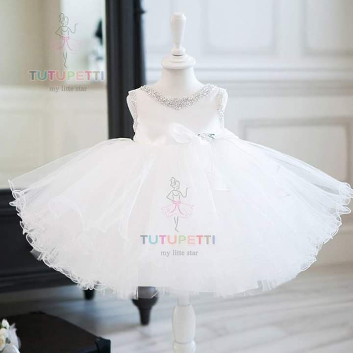 Đầm công chúa Tutupetti ( Trắng có hột )