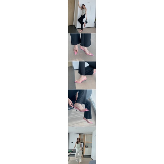 Giày Cao Gót 2.17 Inch Trong Suốt Thoải Mái Hợp Thời Trang Size 35-39