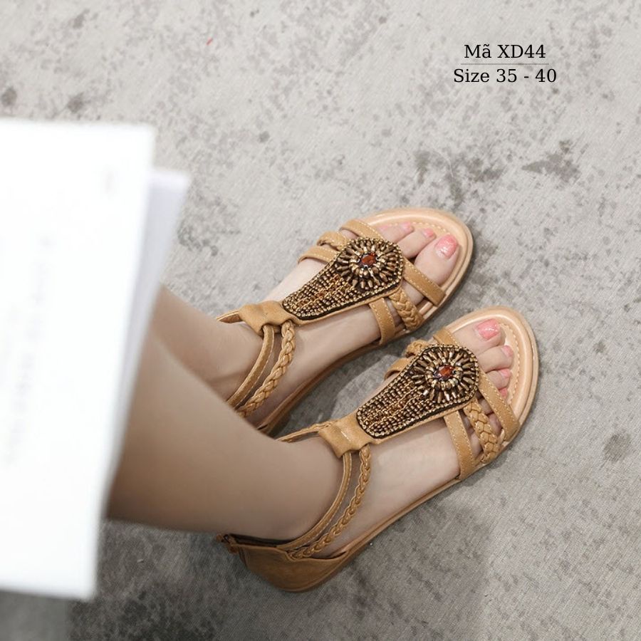 Sandal nữ đi học đẹp thời trang mang êm điệu duyên dáng dép có quai hậu size đại cho trẻ em học sinh chân ngoại cỡ XD48