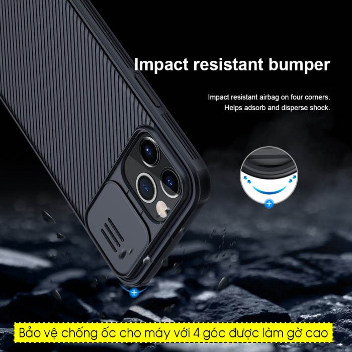 Ốp lưng IP 12 Pro Max / 12 / 12 Pro Nillkin Camshield bảo vệ Camera - Hàng Chính Hãng