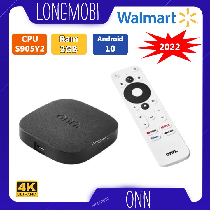 Thiết Bị Truyền Hình Onn Tv Box S905Y2 Ram 2GB Wifi 5Ghz, Bluetooth 4.0 Android 10 Chính Chủ