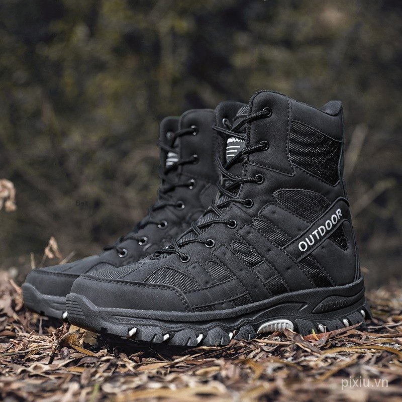 Plus Giày Bốt Da Họa Tiết Rằn Ri Size 39-47 Cho Hoạt Động Ngoài Trời