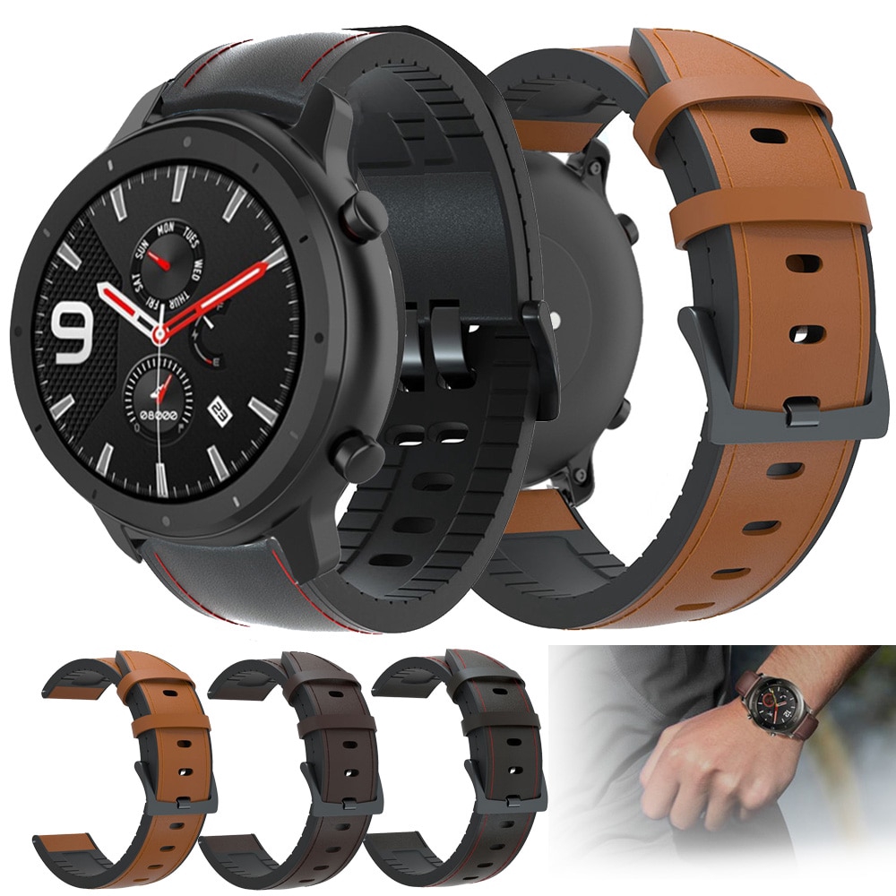 Dây Đeo Bằng Da Silicon 22mm Cho Đồng Hồ Thông Minh Huami Amazfit GTR 47mm / Amazfit Stratos 2 3